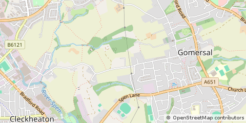 Map of Gomersal Cleckheaton, West Yorkshire