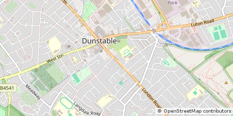 Map of Dunstable, Bedfordshire