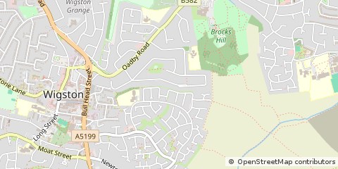 Map of Wigston, Leicestershire