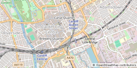 Map of Cardiff, County of Cardiff