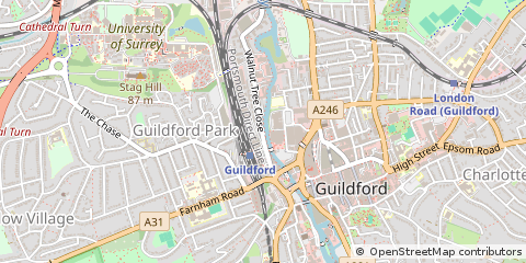 Map of Guildford, Surrey