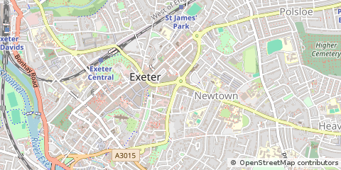Map of Exeter, Devon