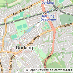 Map of Dorking, Surrey