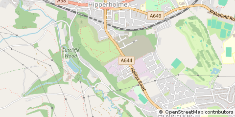 Map of Hipperholne Halifax, West Yorkshire