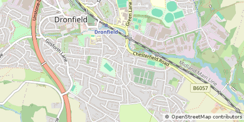 Map of Dronfield, Derbyshire
