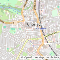 Map of Chorley, Lancashire