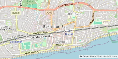 Map of Bexhill-on-SEA, East Sussex