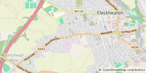 Map of Cleckheaton, West Yorkshire