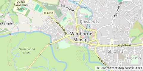 Map of Wimborne, Dorset