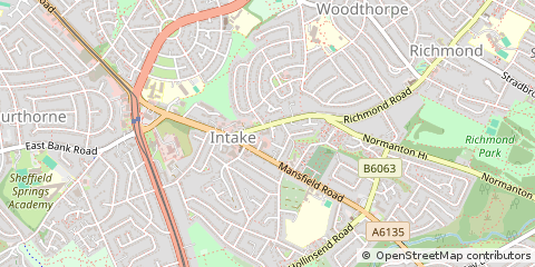 Map of South Yorkshire