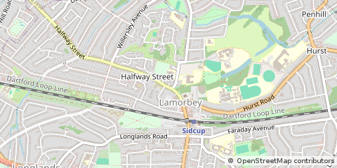 Map of Sidcup, Kent