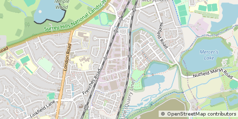 Map of Redhill, Surrey