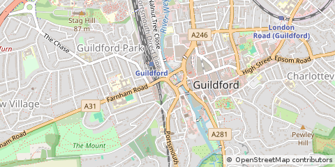 Map of Guildford, Surrey