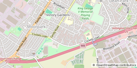 Map of Renfrew, Renfrewshire