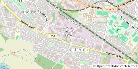 Map of Wishaw, Lanarkshire