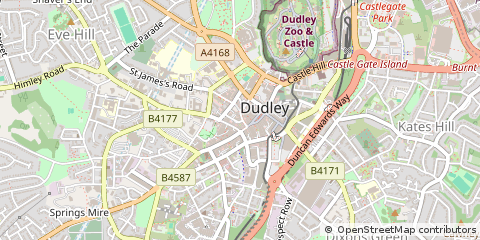 Map of Dudley, West Midlands