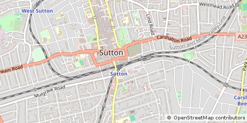 Map of Sutton, Surrey