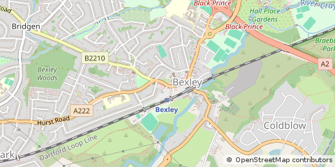 Map of Bexley, Kent