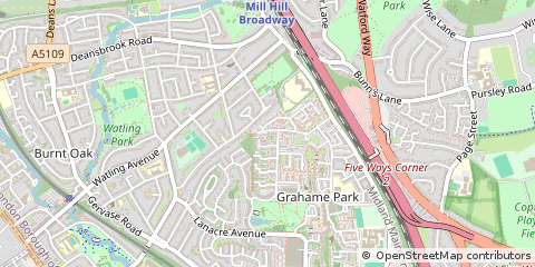 Map of London, Barnet