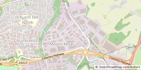 Map of Redditch, Worcestershire