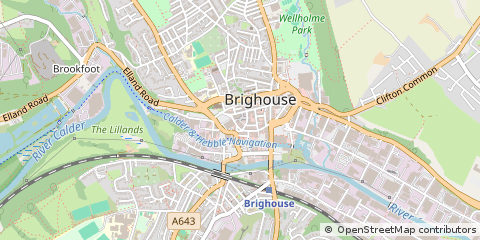 Map of Brighouse, West Yorkshire