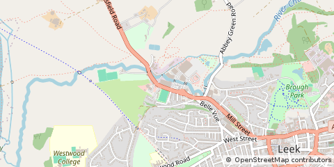 Map of Leek, Staffordshire