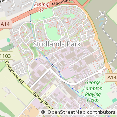 Map of Studlands Park Avenue, Newmarket, Suffolk