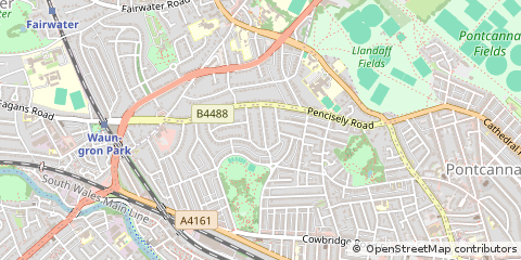 Map of Cardiff, South Glamorgan