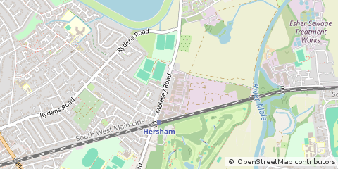 Map of Walton-on-Thames, Surrey