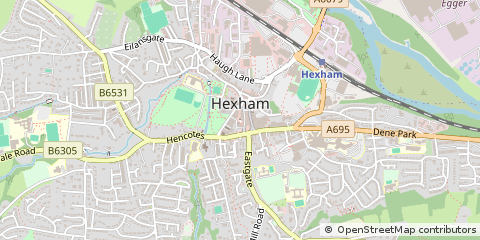 Map of Hexham, Northumberland