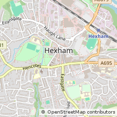 Map of Hexham, Northumberland