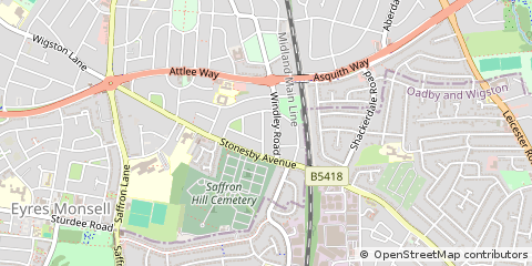 Map of Leicester, Leicestershire