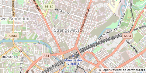 Map of Manchester, Lancashire