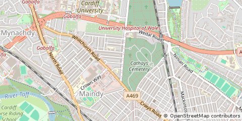 Map of Cardiff, South Glamorgan