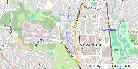 Map of Cwmbran, Torfaen