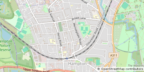 Map of Hampton,, Middlesex,