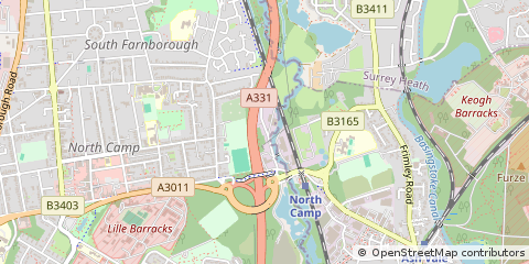 Map of Farnborough, Hampshire