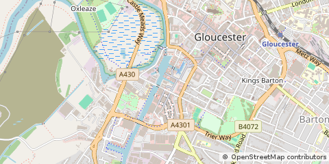 Map of Gloucester, Gloucestershire