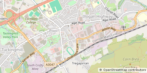 Map of Redruth, Cornwall