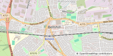Map of Bellshill, Lanarkshire