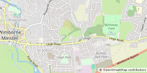 Map of Wimborne, Dorset