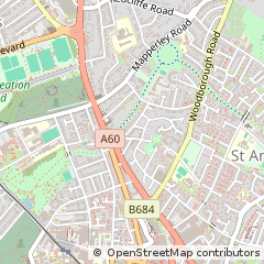 Map of Nottingham, Nottinghamshire