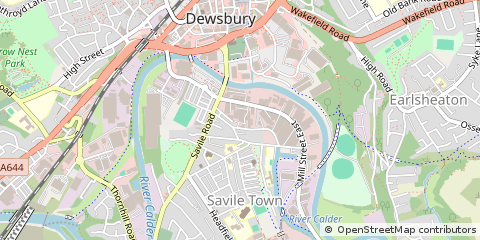 Map of Dewsbury, West Yorkshire