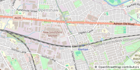 Map of Openshaw, Manchester