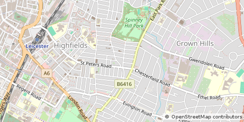 Map of Leicester, Leicestershire