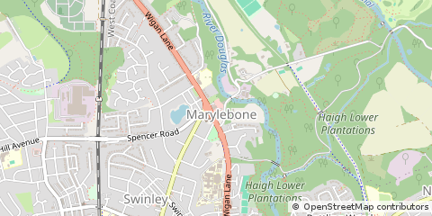 Map of Manchester, Lancashire