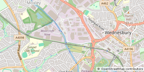 Map of Wednesbury, West Midlands