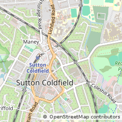 Map of Sutton Coldfield, West Midlands