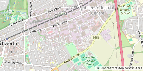 Map of Letchworth Garden City, Herts