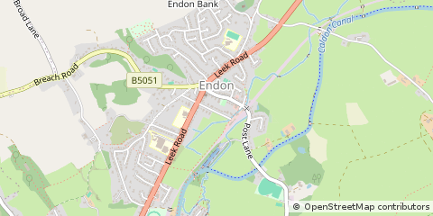 Map of Endon, Staffordshire
